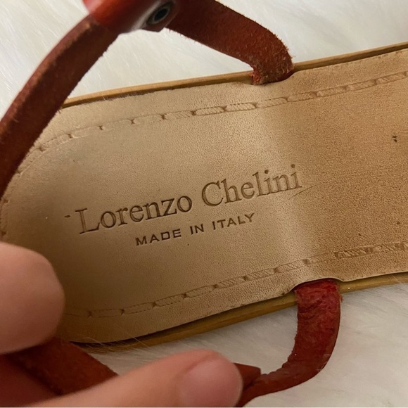 Lorenzo Chelini women’s Italian red leather sandals in  size‎ 41 - Picture 7 of 11